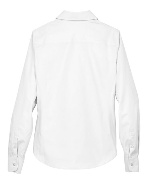 Women's Crown Collection® Broadcloth Woven Dress Shirt - White Back
