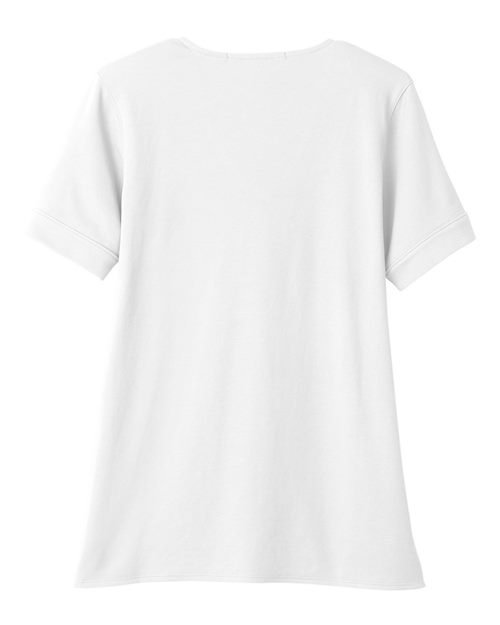 Women's CrownLux Performance® Plaited Rolled Sleeve Shirt - White Back