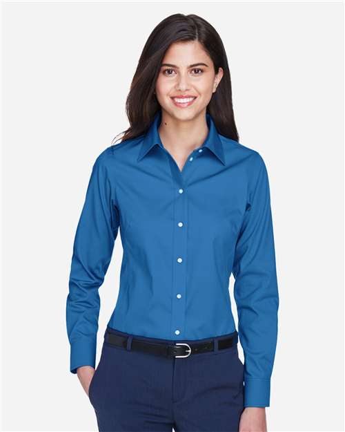 Devon & Jones Women's Crown Collection® Oxford Woven Dress Shirt - Model Front