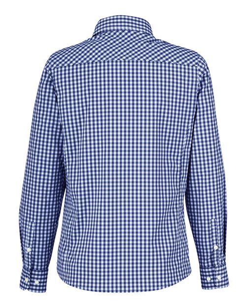 Women's CrownLux Performance® Gingham Dress Shirt - Navy/ White Back