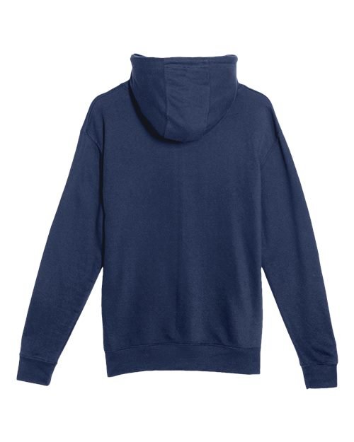 Unisex French Terry Pullover Hooded Sweatshirt - Navy Back