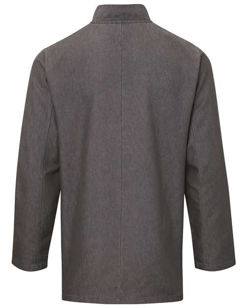 Unisex Denim Chef's Jacket - Grey Denim Back