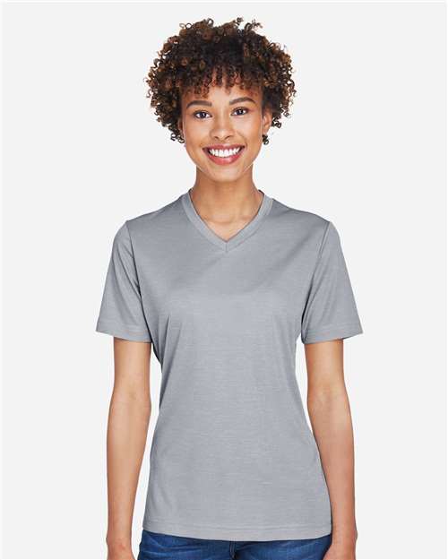 Team 365 Women's Sonic Heather Performance T-Shirt - Model Front