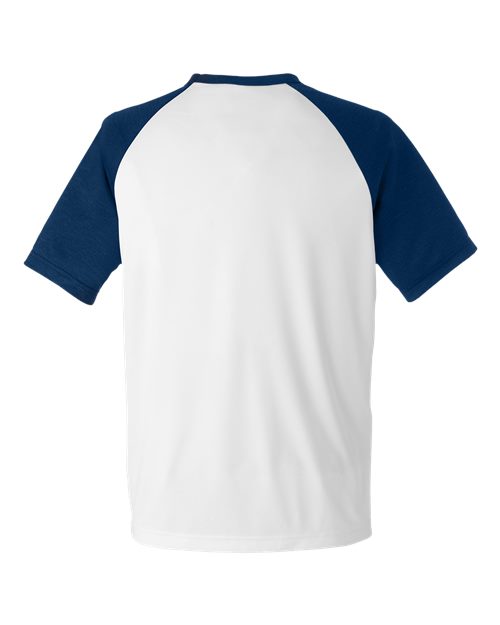 Unisex Zone Colorblock Raglan T-Shirt - White/ Sport Dark Navy Heather Back
