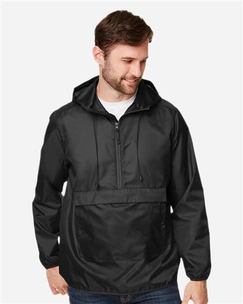 Team 365 Unisex Zone Protect Packable Anorak Jacket - Model Front