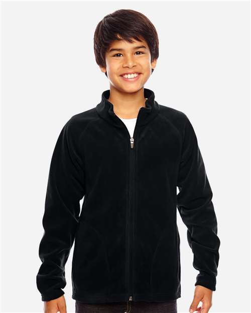 Team 365 Youth Campus Microfleece Jacket - Model Front