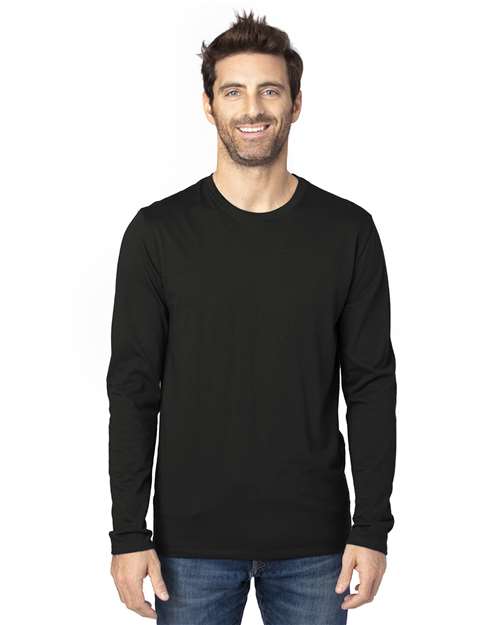 Unisex Ultimate CVC Long Sleeve T-Shirt - Black Front