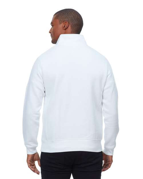 Unisex Ultimate Fleece Quarter-Zip Sweatshirt - White Back