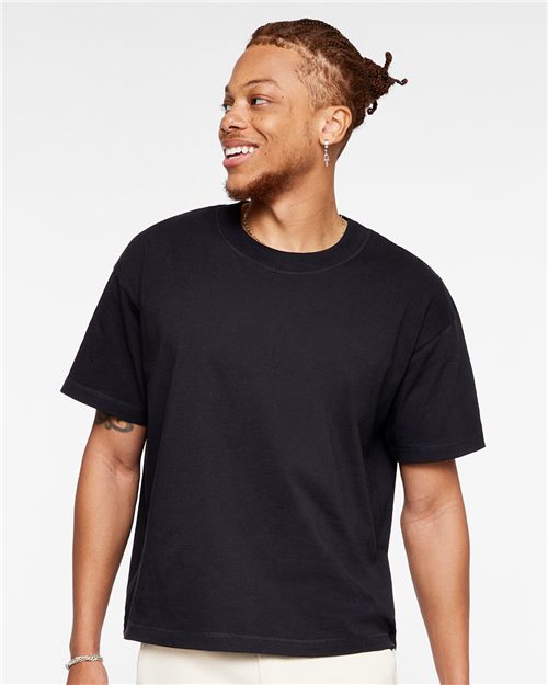 Unisex Boxy Jersey Tee - Vintage Red Front