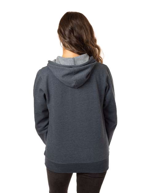 Women's Heathered Full-Zip Hooded Sweatshirt - Water Back