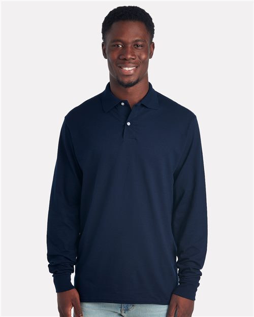 Men's Dri-Power® Long Sleeve Polo - Royal Front