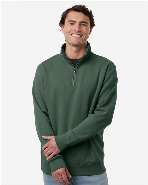 Unisex Midweight Quarter-Zip Pullover - Storm Blue Front