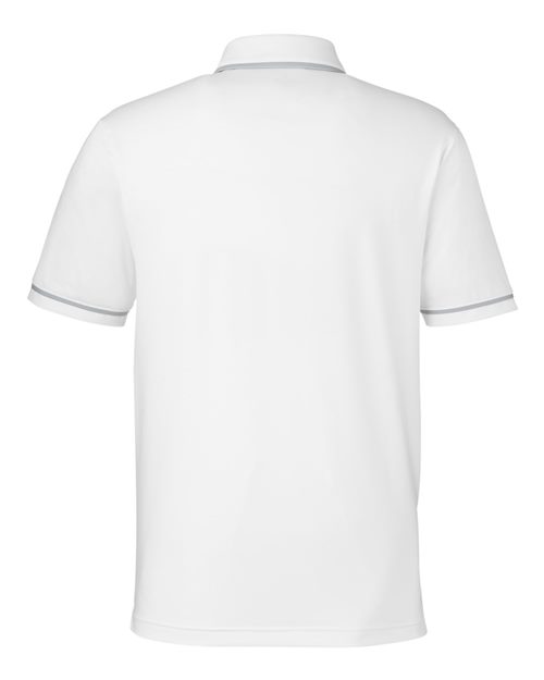 Men's Tipped Teams Performance Polo - White/ Mod Grey Back