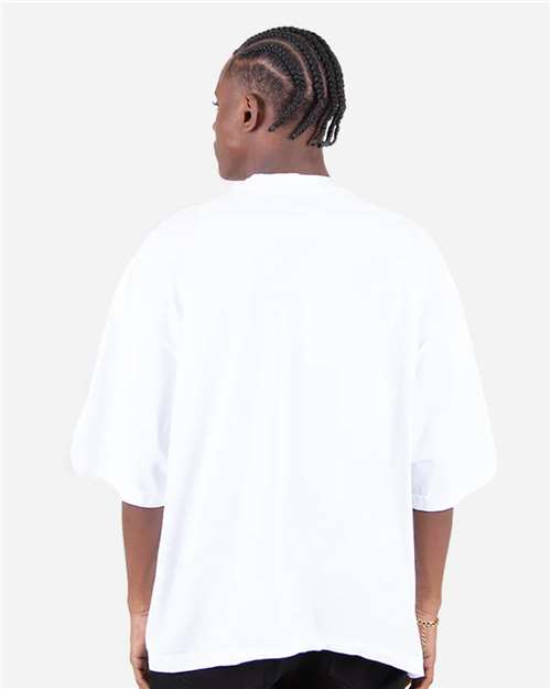 Unisex Max Heavyweight Garment-Dyed Drop Shoulder T-Shirt - White Back