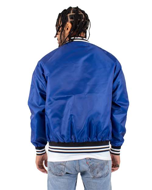 Unisex Varsity Bomber Jacket - Royal Back
