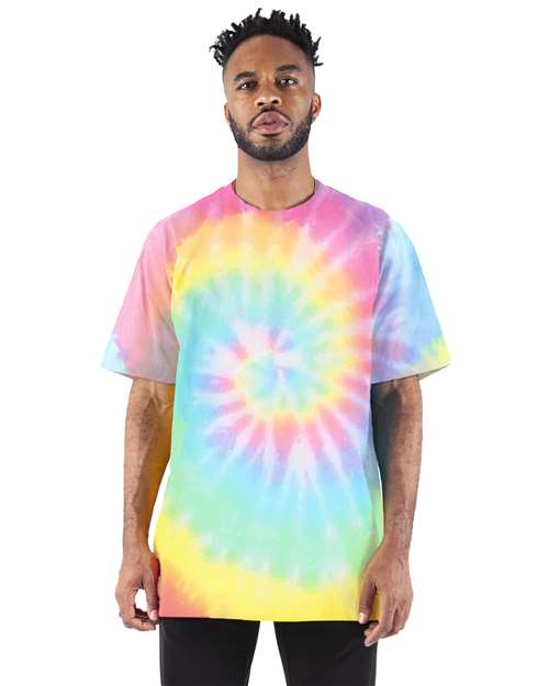Unisex Max Heavyweight Tie-Dyed T-Shirt - Sherbet Rainbow Front