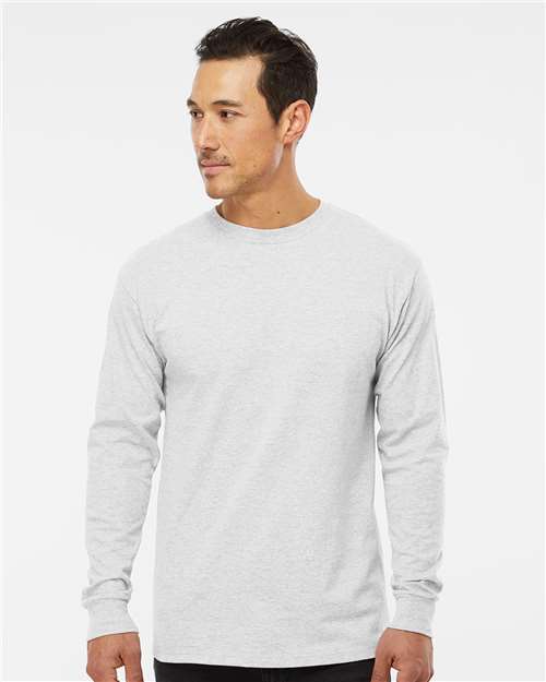 M&O Unisex Gold Soft Touch Long Sleeve T-Shirt - Model Front