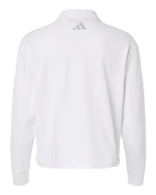 Women's Beyond Long Sleeve Loose Polo - White Back