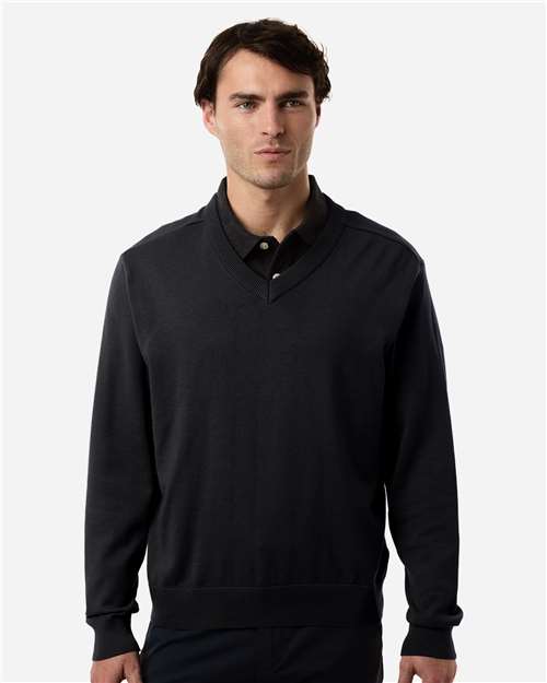 Devon & Jones Men's New Classics V-Neck Sweater - Model Front