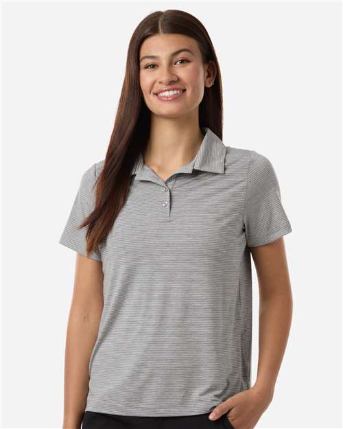 Team 365 Women's Relay Heathered Stripe Polo - Model Front