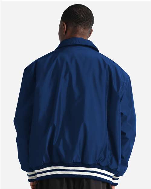Unisex Collared Varsity Jacket - Navy Back