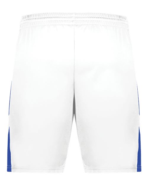 Youth Step-Back Basketball Shorts - White/ Royal Back