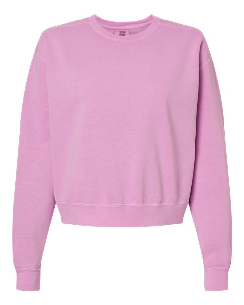Women's Garment-Dyed Mid-Length Crewneck Sweatshirt - Rose Quartz Front