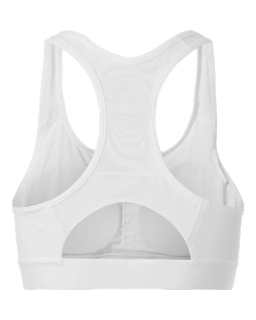 Women's Techfit Compression Racerback Sports Bra - White Back
