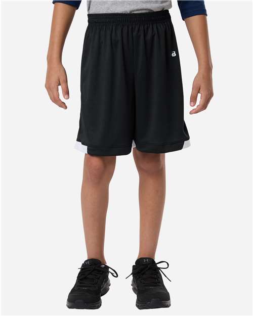 Badger Youth On The Rise Shorts - Model Front
