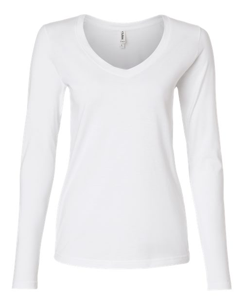 Tultex Women's Fine Jersey Long Sleeve T-Shirt - White Front