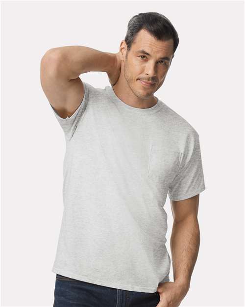 Gildan Unisex Ultra Cotton® Pocket T-Shirt - Model Front