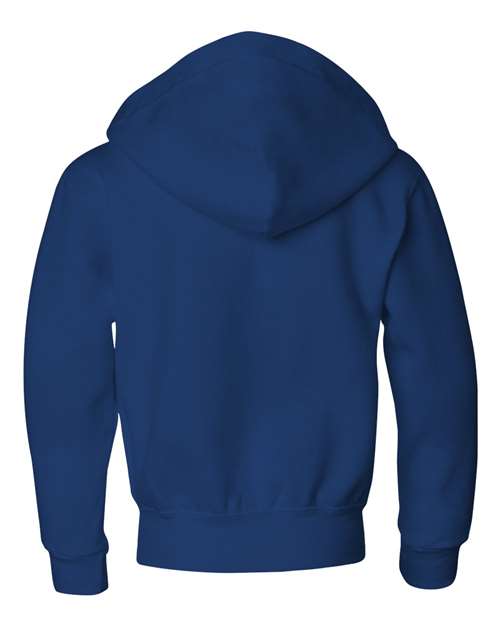 Youth NuBlend® Full-Zip Hooded Sweatshirt - Royal Back