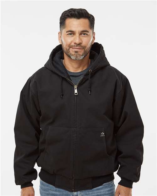 DRI DUCK Men's Tall Cheyenne Boulder Cloth™ Hooded Jacket with Tricot Quilt Lining - Model Front
