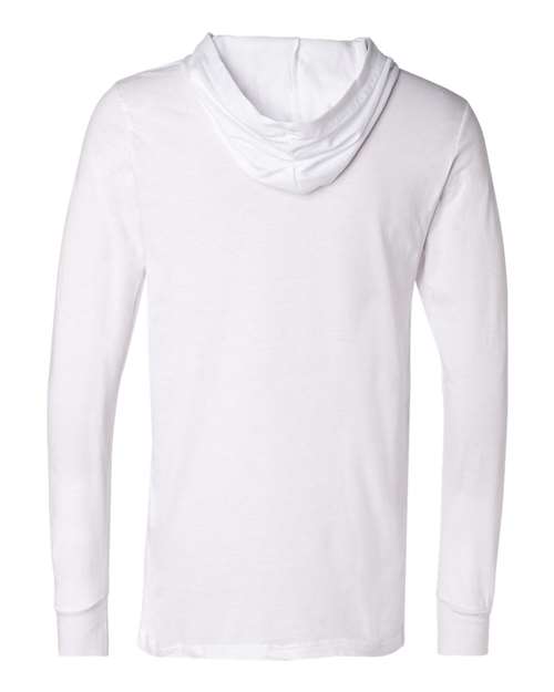 Unisex Jersey Hooded Long Sleeve Tee - White Back