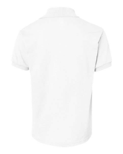 Youth EcoSmart® Jersey Polo - White Back