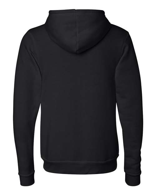 Unisex Triblend Sponge Fleece Full-Zip Hoodie Sweatshirt - Solid Black Triblend Back