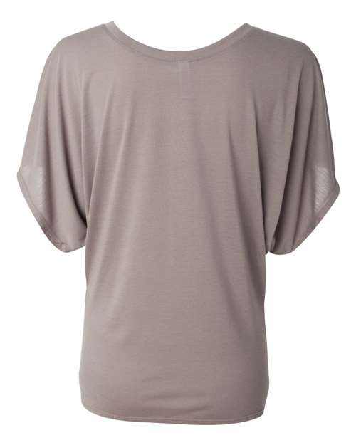 Women’s Flowy Draped Dolman Tee - Pebble Brown Back