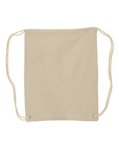 Canvas Drawstring Backpack - Natural Back