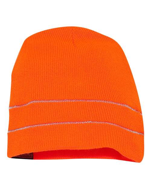High Viz Reflective Beanie - Orange Back