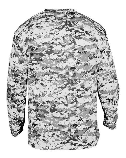 Youth Digital Camo Long Sleeve T-Shirt - White Digital Back