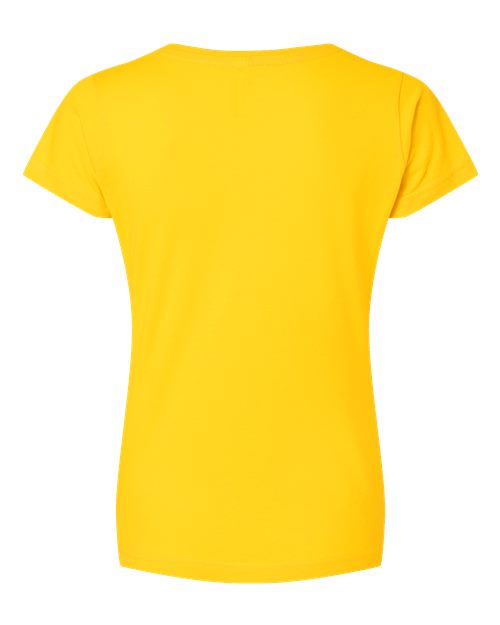 Women's Fine Jersey V-Neck Tee - Yellow Back