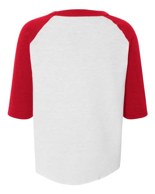 Toddler Three-Quarter Sleeve Baseball Jersey - White/ Red Back