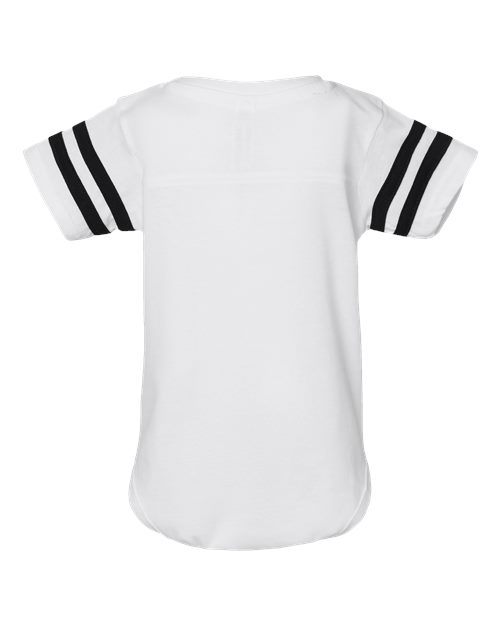 Infant Football Fine Jersey Bodysuit - White Solid/ Black Back