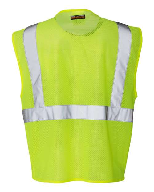 Unisex Clear ID Vest with Zipper Closure - Lime Back
