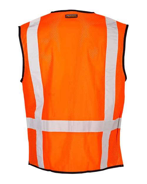 Unisex Black Bottom Mesh Class 2 Vest - Orange - 1529 Back