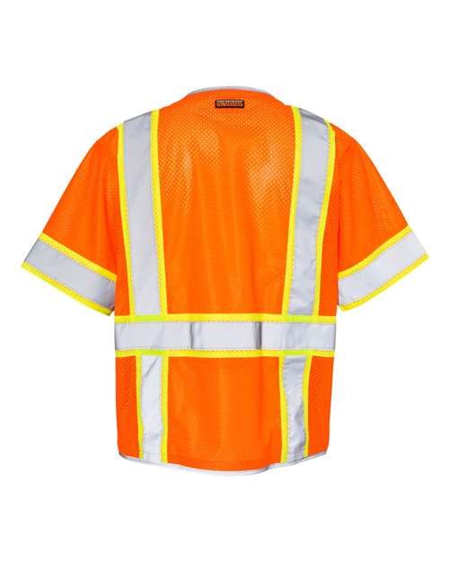 Unisex Premium Brilliant Series® Heavy Duty Class 3 Vest - Orange Back