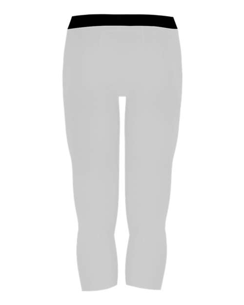 Youth Compression Calf-Length Tights - White Back