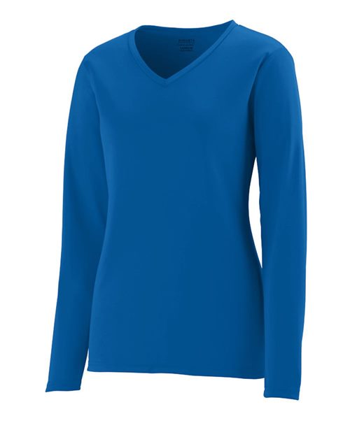 Women's Nexgen Performance Long Sleeve V-Neck T-Shirt - Black Front