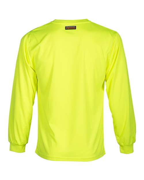 Unisex Microfiber Polyester Long Sleeve T-Shirt - Lime Back