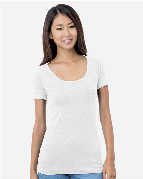 Women's USA-Made Scoop Neck T-Shirt - White Front